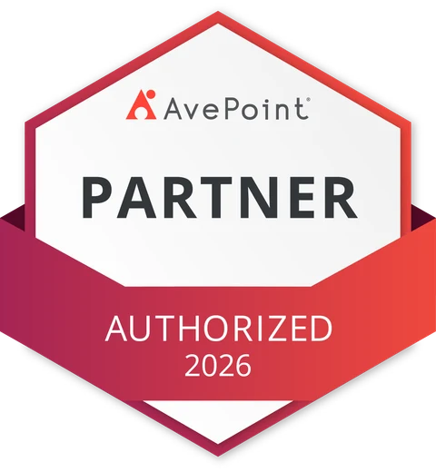 AvePoint Authorised Partner 2026 badge